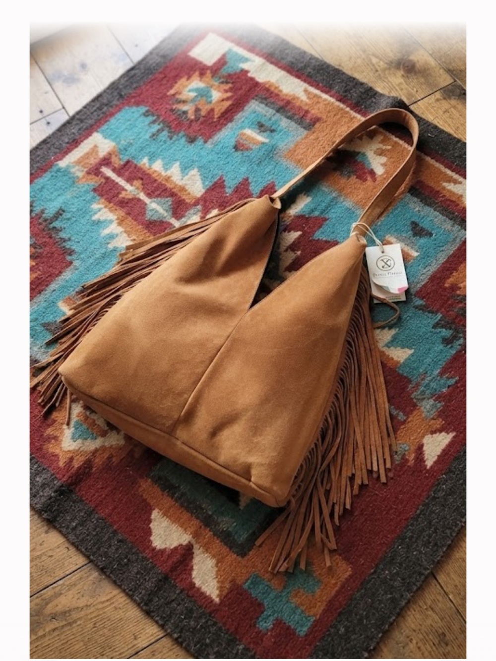 NWT Divina Firenze Italian Suede Fringe Hobo Bag Brown Slouchy Shoulder
Purse